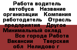 Работа водитель автобуса › Название организации ­ Компания-работодатель › Отрасль предприятия ­ Другое › Минимальный оклад ­ 45 000 - Все города Работа » Вакансии   . Тверская обл.,Нелидово г.